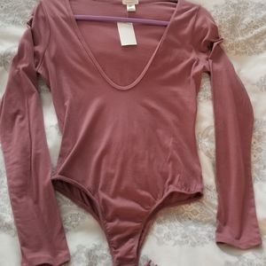 Rose Deep V neck bodysuit
